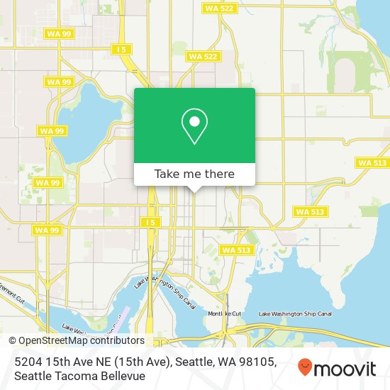 Mapa de 5204 15th Ave NE (15th Ave), Seattle, WA 98105