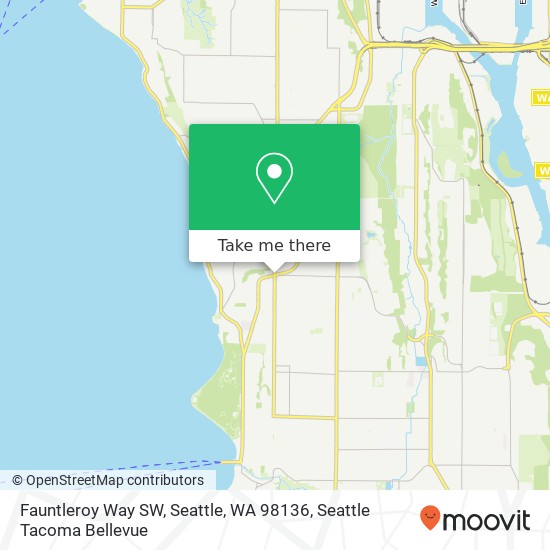Mapa de Fauntleroy Way SW, Seattle, WA 98136