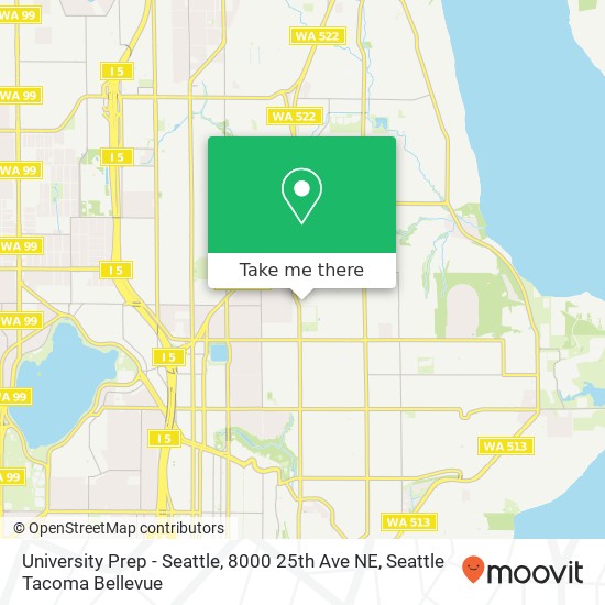 Mapa de University Prep - Seattle, 8000 25th Ave NE