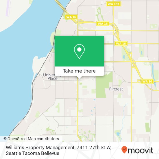 Mapa de Williams Property Management, 7411 27th St W