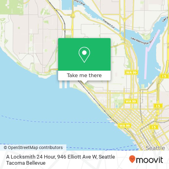 A Locksmith 24 Hour, 946 Elliott Ave W map