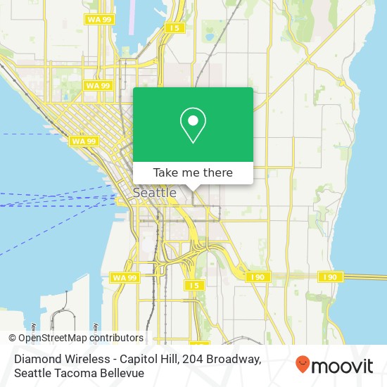 Diamond Wireless - Capitol Hill, 204 Broadway map