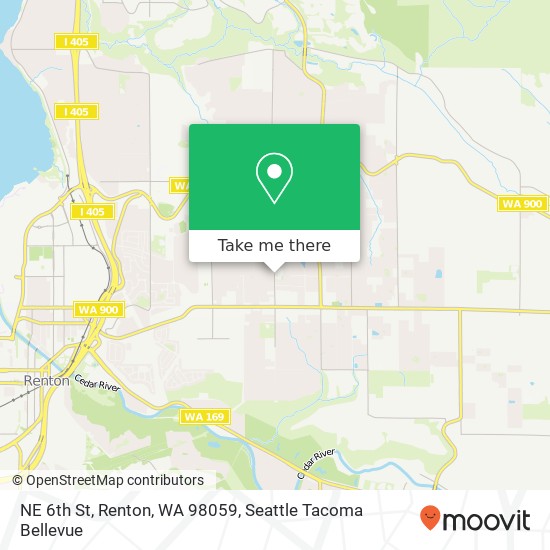 Mapa de NE 6th St, Renton, WA 98059