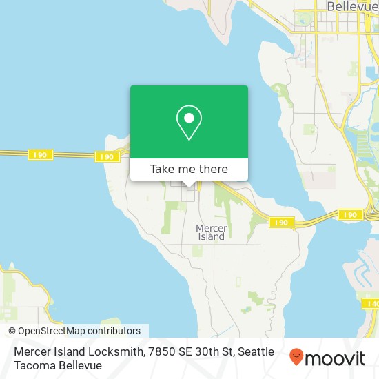 Mapa de Mercer Island Locksmith, 7850 SE 30th St