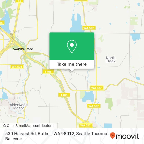 Mapa de 530 Harvest Rd, Bothell, WA 98012