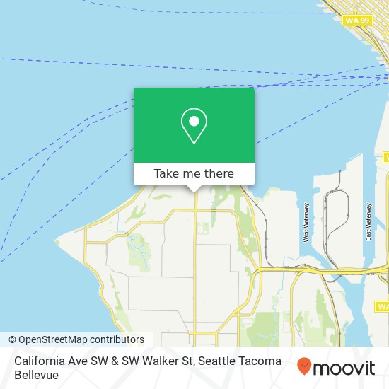 California Ave SW & SW Walker St map