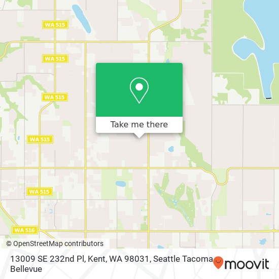 Mapa de 13009 SE 232nd Pl, Kent, WA 98031