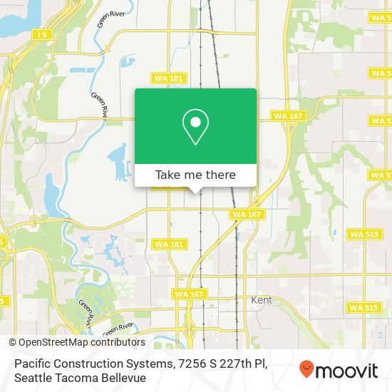 Mapa de Pacific Construction Systems, 7256 S 227th Pl