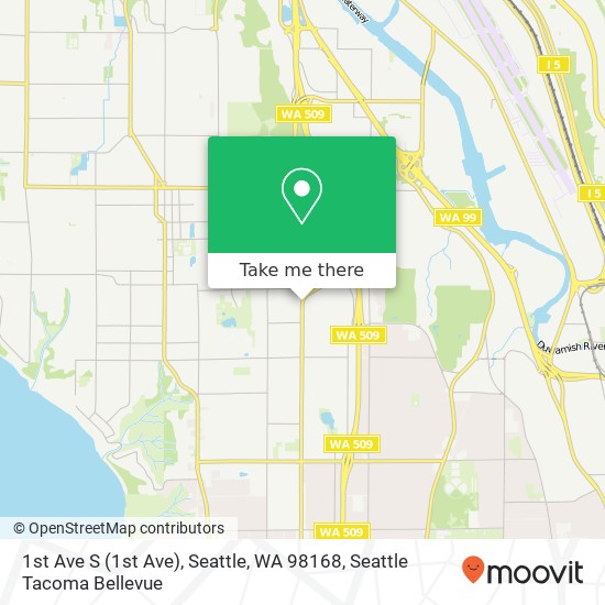1st Ave S (1st Ave), Seattle, WA 98168 map
