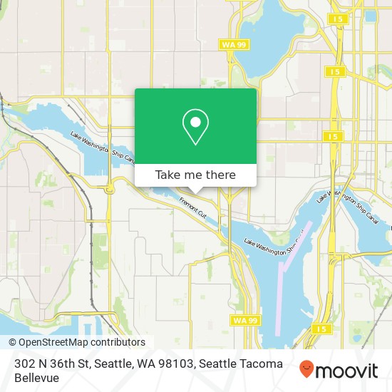 Mapa de 302 N 36th St, Seattle, WA 98103