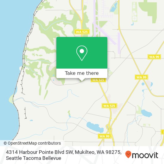 Mapa de 4314 Harbour Pointe Blvd SW, Mukilteo, WA 98275