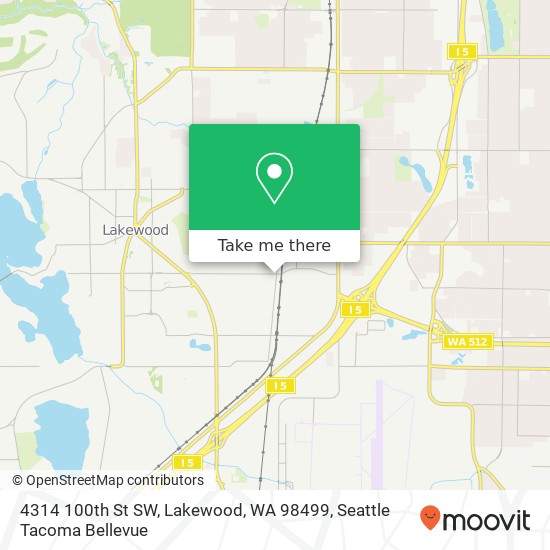 Mapa de 4314 100th St SW, Lakewood, WA 98499