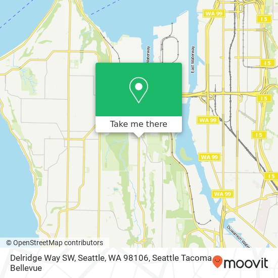 Mapa de Delridge Way SW, Seattle, WA 98106