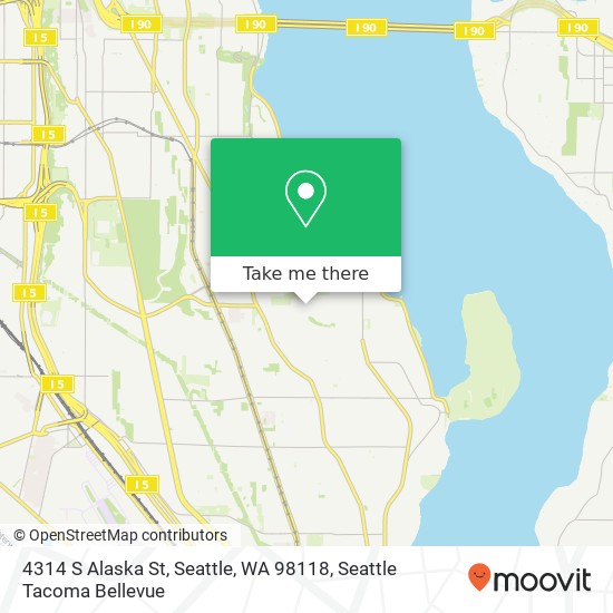 Mapa de 4314 S Alaska St, Seattle, WA 98118