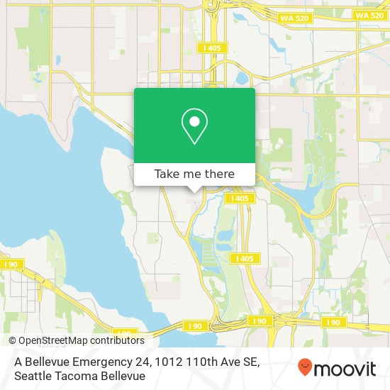 A Bellevue Emergency 24, 1012 110th Ave SE map