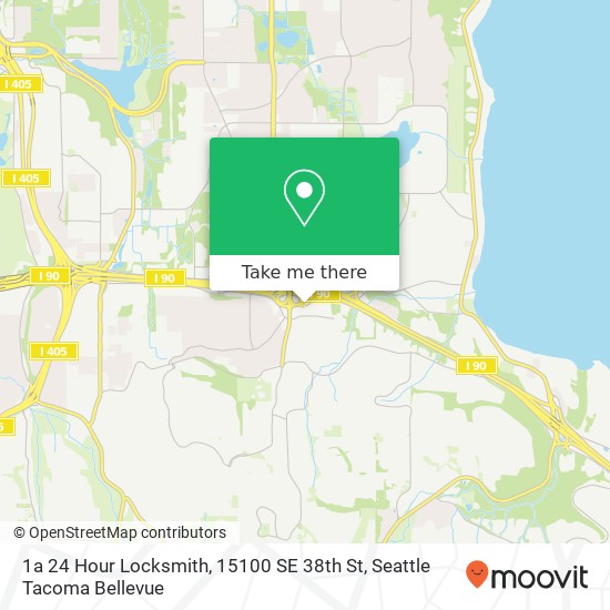 Mapa de 1a 24 Hour Locksmith, 15100 SE 38th St