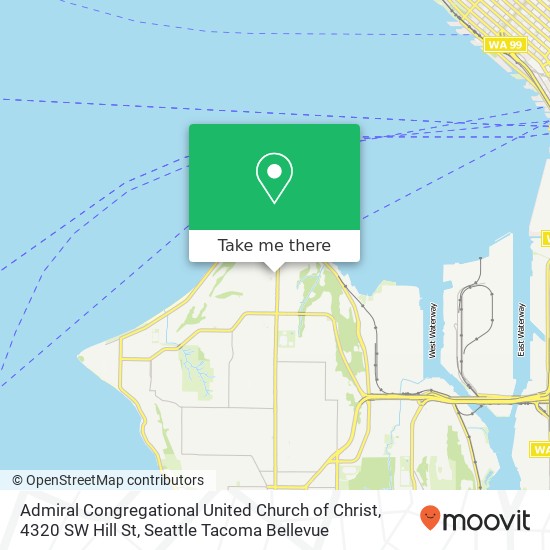 Mapa de Admiral Congregational United Church of Christ, 4320 SW Hill St