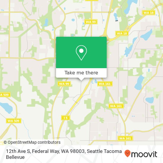 12th Ave S, Federal Way, WA 98003 map