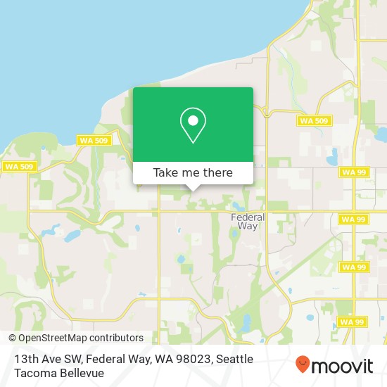 Mapa de 13th Ave SW, Federal Way, WA 98023