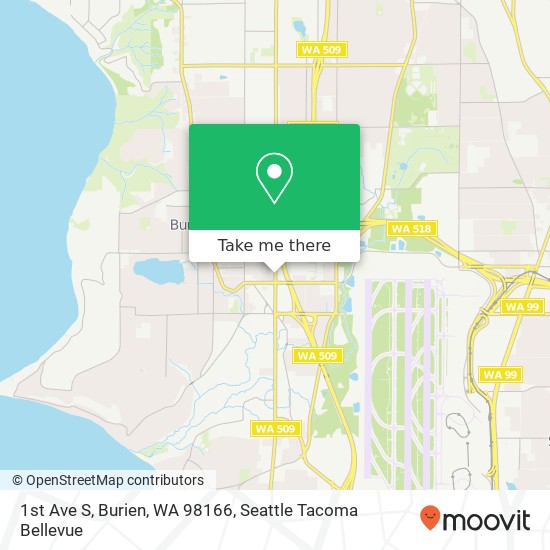 Mapa de 1st Ave S, Burien, WA 98166