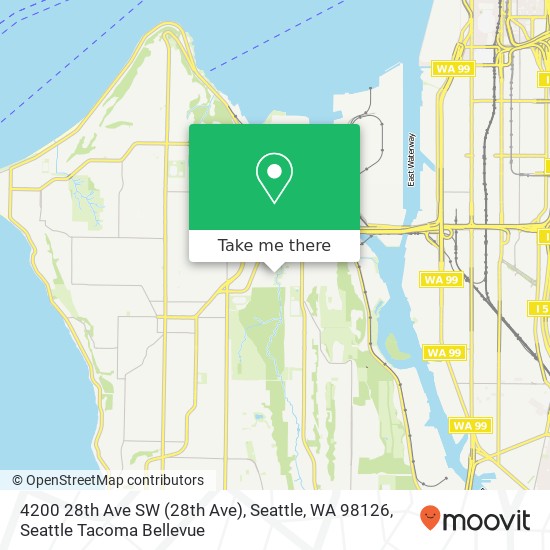 Mapa de 4200 28th Ave SW (28th Ave), Seattle, WA 98126