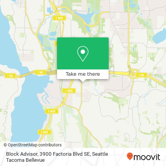 Block Advisor, 3900 Factoria Blvd SE map