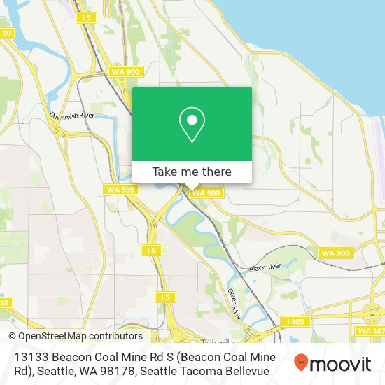 Mapa de 13133 Beacon Coal Mine Rd S (Beacon Coal Mine Rd), Seattle, WA 98178