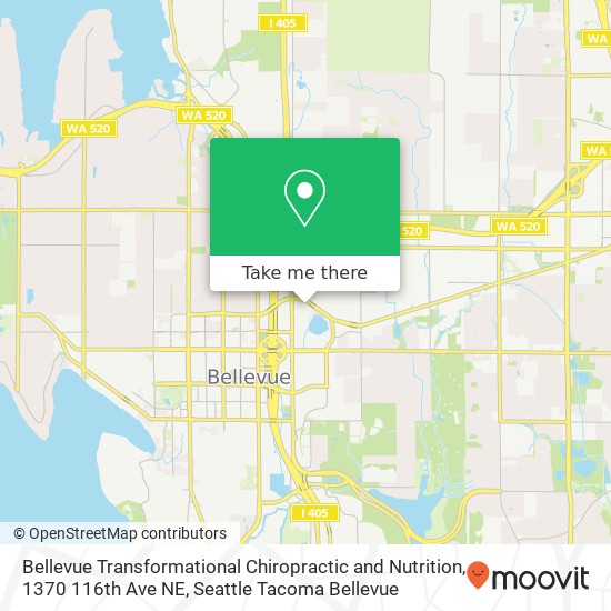 Bellevue Transformational Chiropractic and Nutrition, 1370 116th Ave NE map