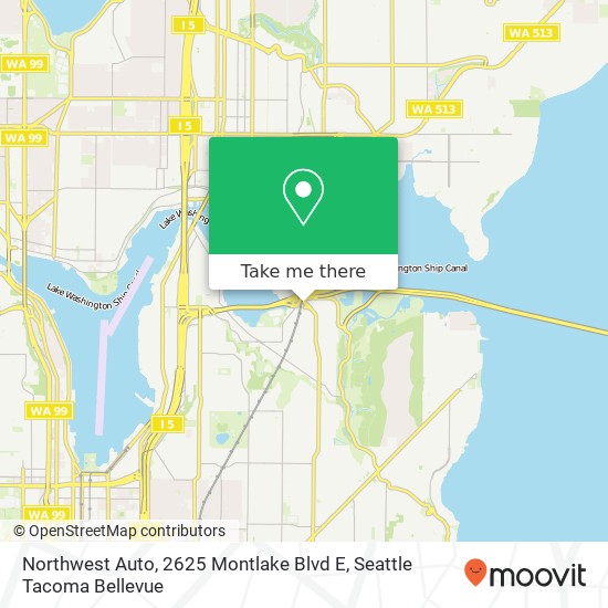 Mapa de Northwest Auto, 2625 Montlake Blvd E
