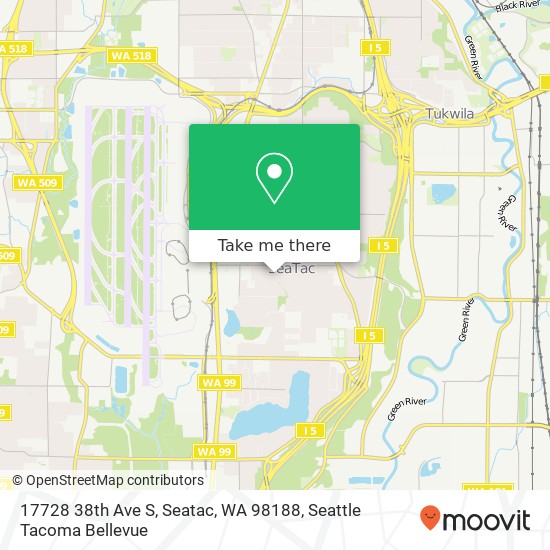 Mapa de 17728 38th Ave S, Seatac, WA 98188