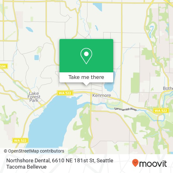 Mapa de Northshore Dental, 6610 NE 181st St