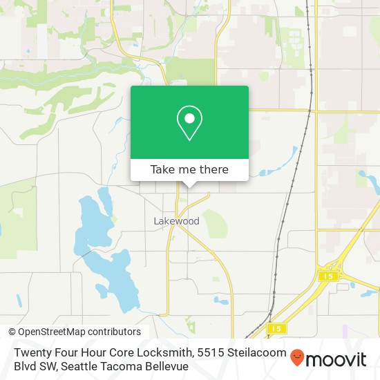 Twenty Four Hour Core Locksmith, 5515 Steilacoom Blvd SW map