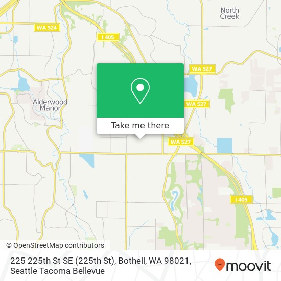 Mapa de 225 225th St SE (225th St), Bothell, WA 98021