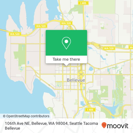 Mapa de 106th Ave NE, Bellevue, WA 98004