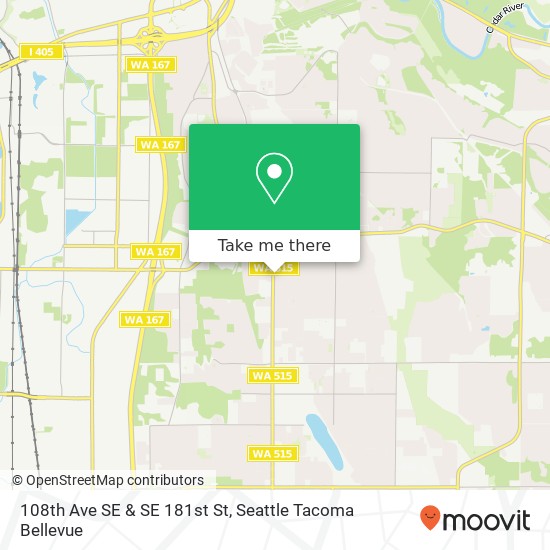 108th Ave SE & SE 181st St map