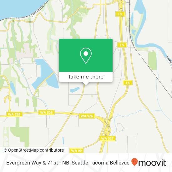 Evergreen Way & 71st - NB map