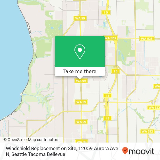 Mapa de Windshield Replacement on Site, 12059 Aurora Ave N