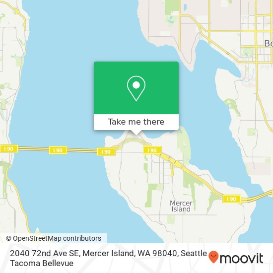 Mapa de 2040 72nd Ave SE, Mercer Island, WA 98040