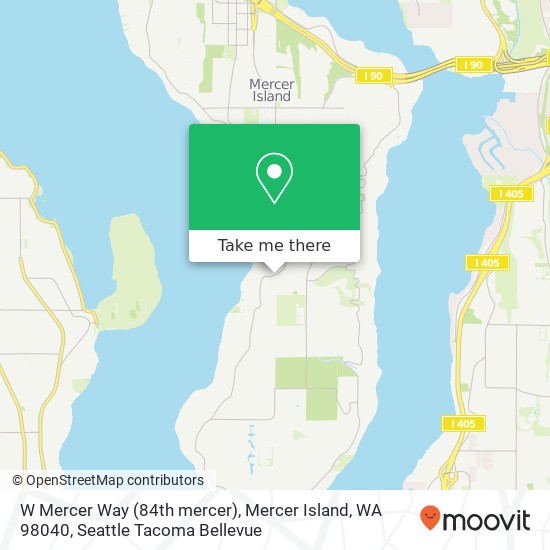 W Mercer Way (84th mercer), Mercer Island, WA 98040 map