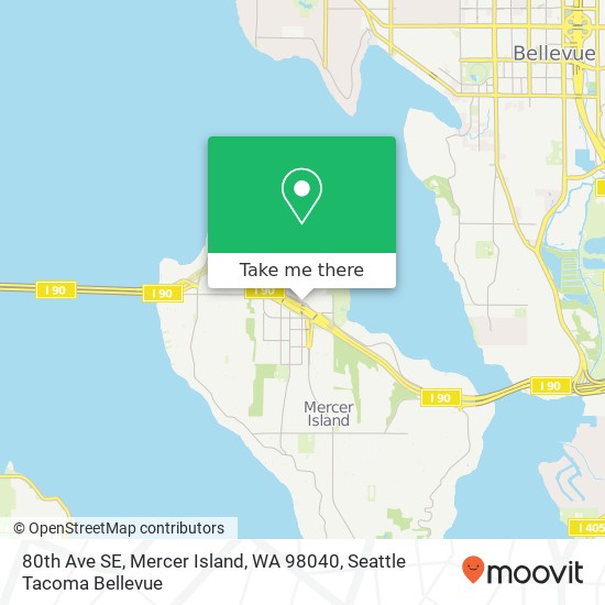 80th Ave SE, Mercer Island, WA 98040 map