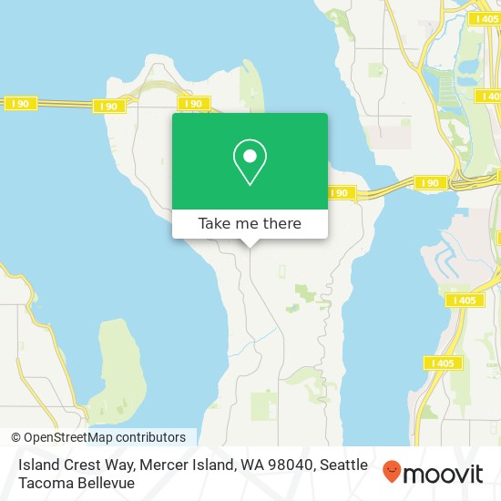 Mapa de Island Crest Way, Mercer Island, WA 98040