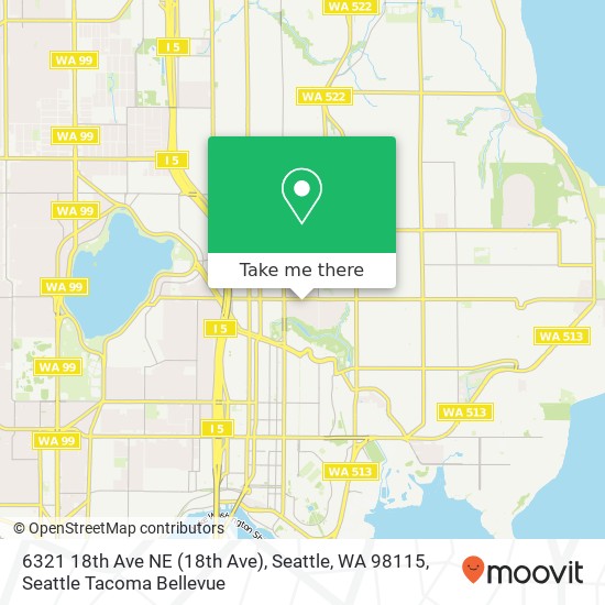 Mapa de 6321 18th Ave NE (18th Ave), Seattle, WA 98115