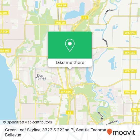 Green Leaf Skyline, 3322 S 222nd Pl map