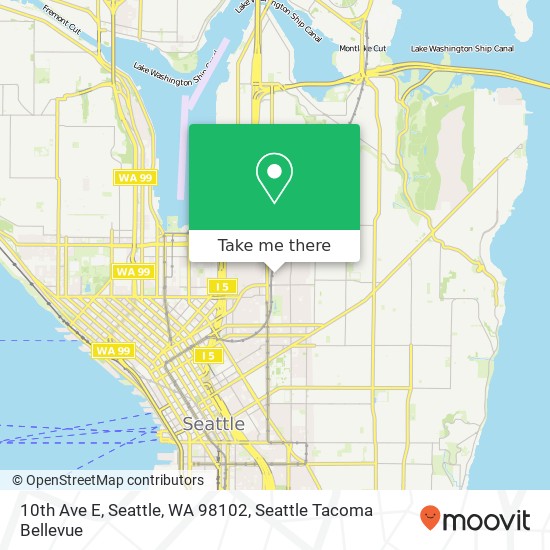 Mapa de 10th Ave E, Seattle, WA 98102