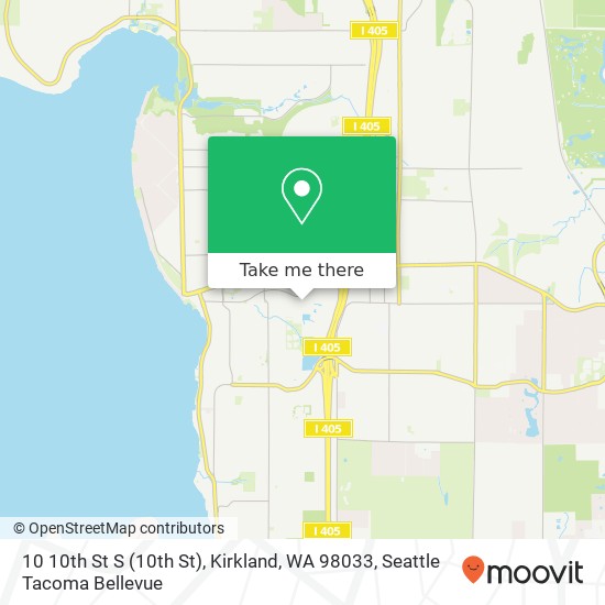 Mapa de 10 10th St S (10th St), Kirkland, WA 98033