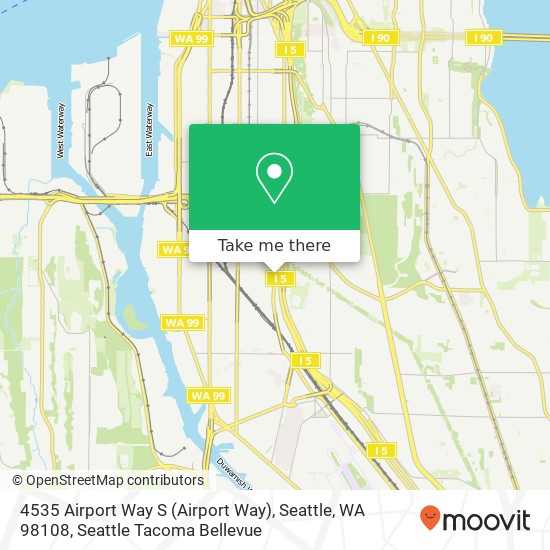 Mapa de 4535 Airport Way S (Airport Way), Seattle, WA 98108