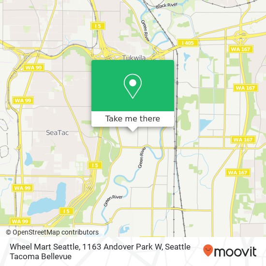 Mapa de Wheel Mart Seattle, 1163 Andover Park W