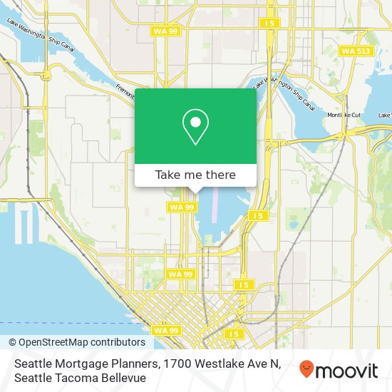 Mapa de Seattle Mortgage Planners, 1700 Westlake Ave N