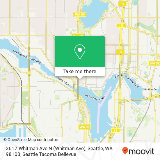 Mapa de 3617 Whitman Ave N (Whitman Ave), Seattle, WA 98103