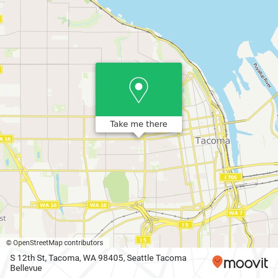Mapa de S 12th St, Tacoma, WA 98405